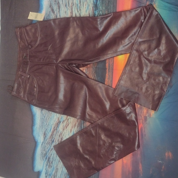 NWT Wilsons genuine leather maxima burgundy pants size 4 - Picture 1 of 7